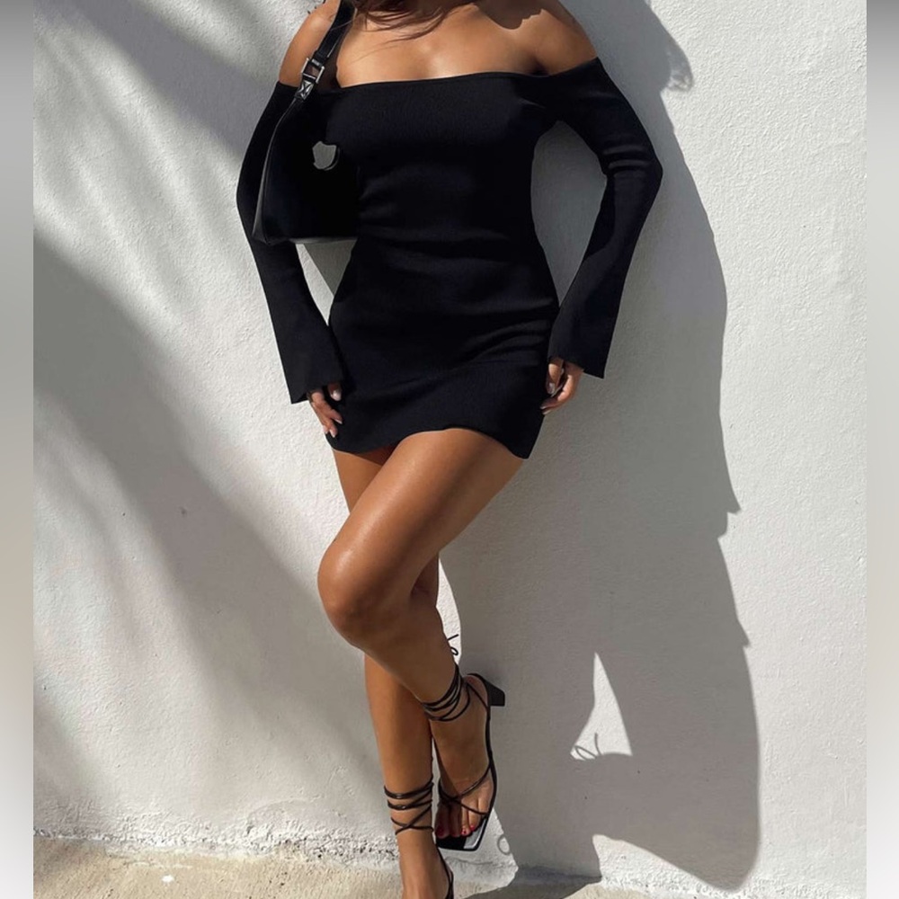 Off-the-shoulder body con dress from Princess Polly